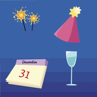 New Year's Eve Symbol Vector