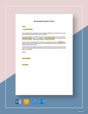 Restaurant Apology Letter