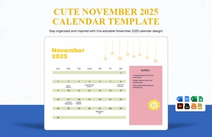 Cute November 2025 Calendar Template