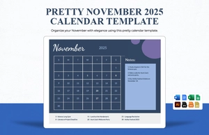 Pretty November 2025 Calendar