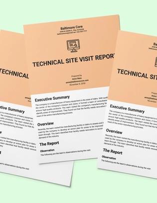 Technical Site Visit Report Template
