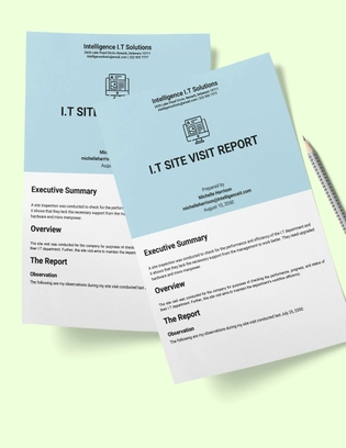 IT Site Visit Report Template