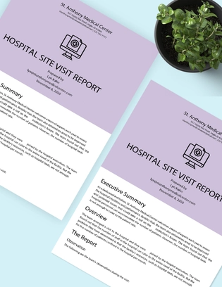 Hospital Site Visit Report Template