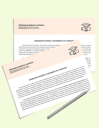 Graduate School Statement Of Purpose Template