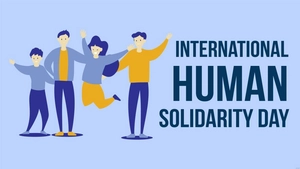 International Human Solidarity Day Cartoon Background