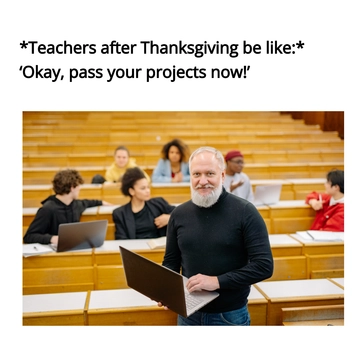 Free Post Thanksgiving Meme Template to Edit Online