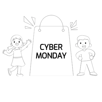Free Kids Cyber Monday Drawing Template to Edit Online