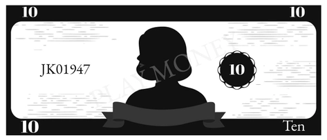 Black And White Play Money Template