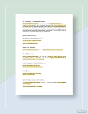 Restaurant Marketing Policy Template