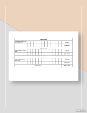 Restaurant Marketing Promotion Tracking Template