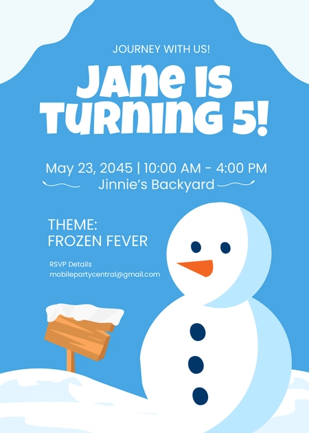 Frozen Mobile Birthday Invitation Template