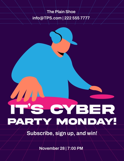 Party Cyber Monday Flyer