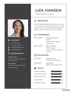 Data Entry Clerk Resume