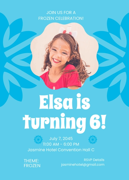 Frozen Photo Birthday Invitation Template