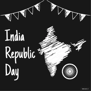 Republic Day Chalk Design Vector