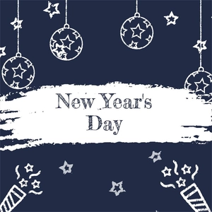New Year's Day Chalk Design Vector