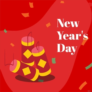 New Year's Day Flat Design Vector