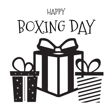 Free Black And White Boxing Day Clipart Template to Edit Online