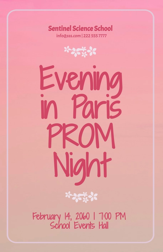 Simple Prom Poster Template