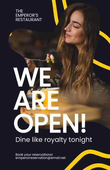 Free We Are Open Restaurant Poster Template to Edit Online
