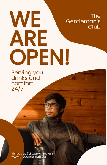 Free We Are Open Bar Poster Template to Edit Online