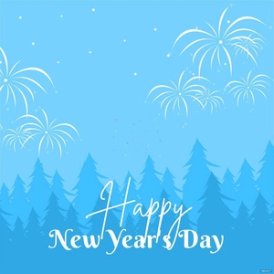 Happy New Year's Day Illustration