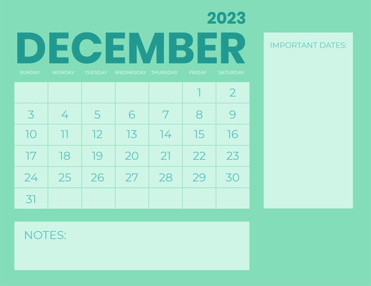 Blank December 2023 Calendar