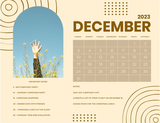 December 2023 Photo Calendar
