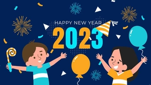 New Year's Day Cartoon Background