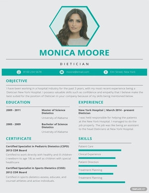 Dietitian Resume
