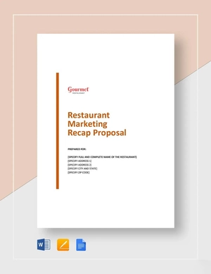 Restaurant Marketing Recap Proposal Template