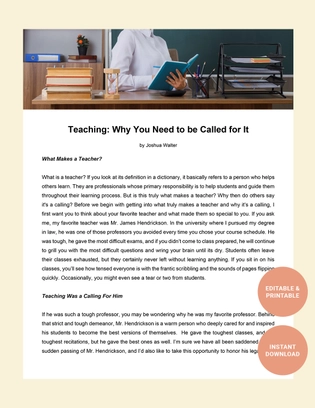 Teacher Interview Essay Template