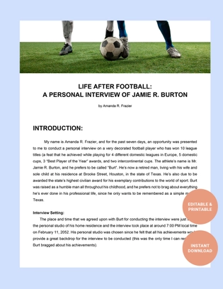 Personal Interview Essay Template