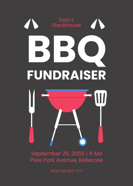 BBQ Fundraiser Party Invitation Template