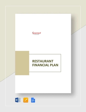Restaurant Financial Plan Template