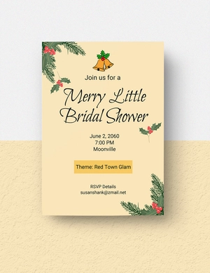 Christmas Bridal Shower Invitation Template