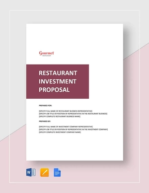 Restaurant Investment Proposal Template