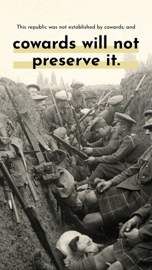 This republic was not established by cowards; and cowards will not preserve it. - Elmer Davis