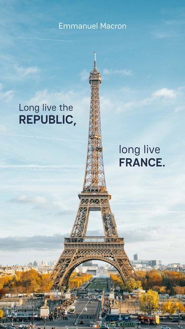 Free Long live the Republic, long live France. - Emmanuel Macron Template to Edit Online