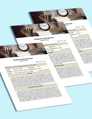Academic Book Review Template