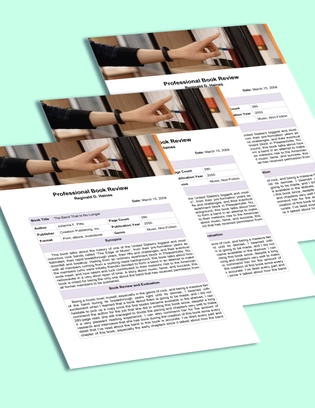 Professional Book Review Template