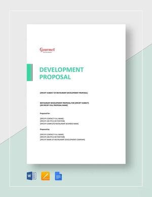 Restaurant Development Proposal Template