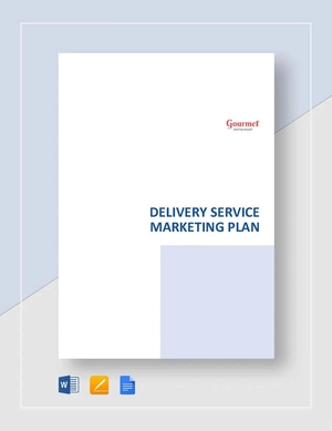 Delivery Service Marketing Plan Template Delivery Service Marketing Plan Template