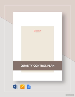 Restaurant Quality Control Plan Template