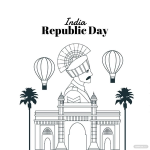 Republic Day Sketch Vector