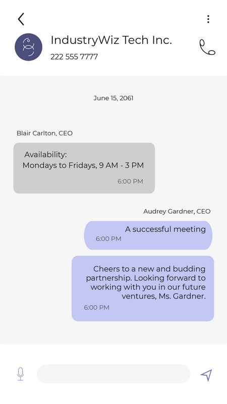 Simple Phone Message Template