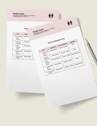 Restroom Maintenance Log