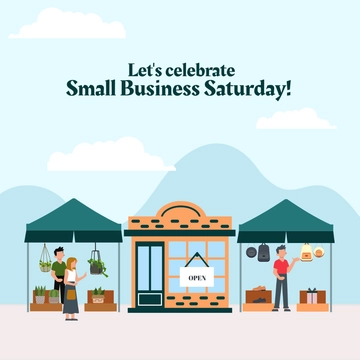 Free Small Business Saturday Celebration Clipart Template to Edit Online