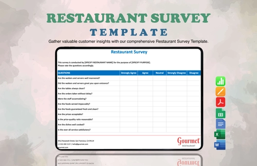 Sample Restaurant Survey Template