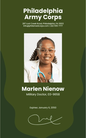 Military Doctor ID Card